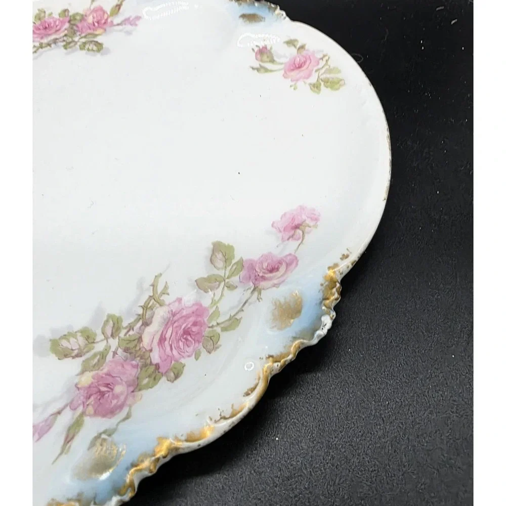 Antique GDA GFH Haviland Limoges Oval Dresser Vanity Tray 11.5